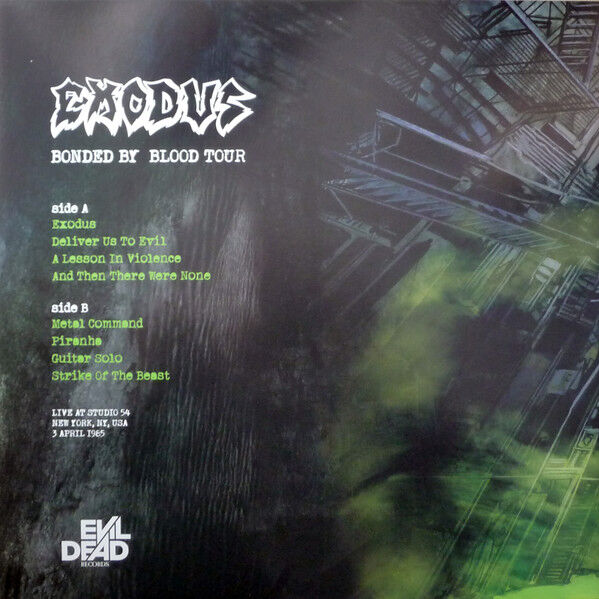  Exodus  -  bonded by blood tour -green grey smash vinyl 