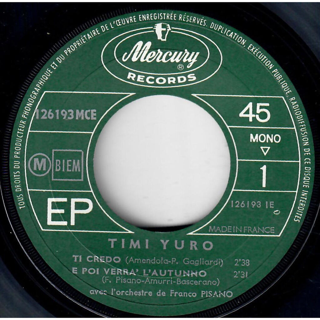  Timi Yuro  -  ti credo / e poi verra' l'autunno / dolore / tu vedi lei 
