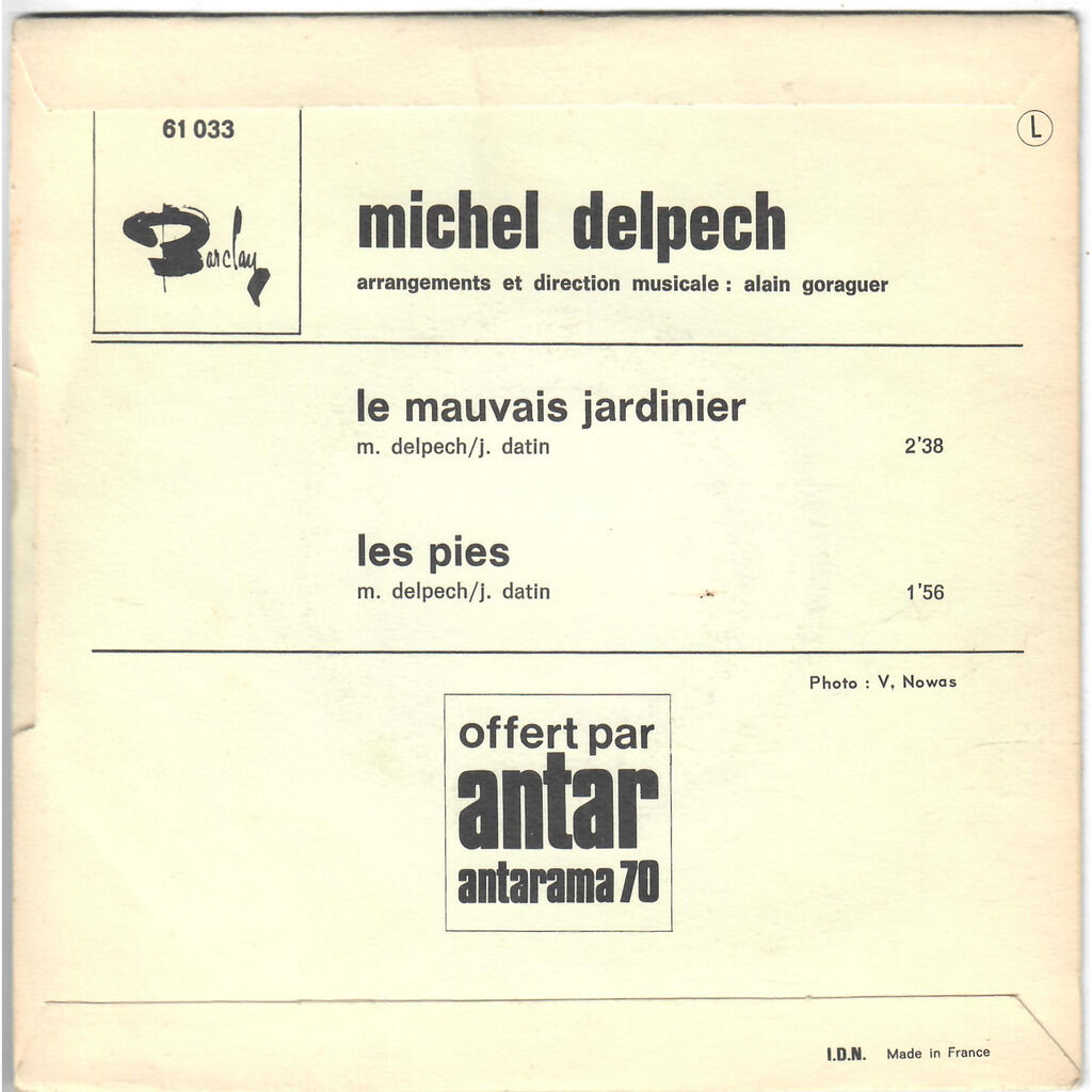  Michel Delpech  -  le mauvais jardinier / les pies 
