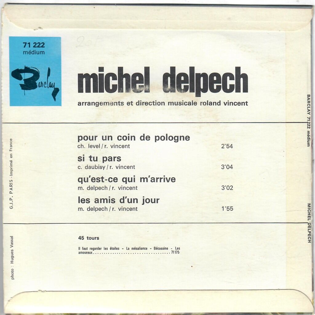  Michel Delpech  -  pour un coin de pologne 