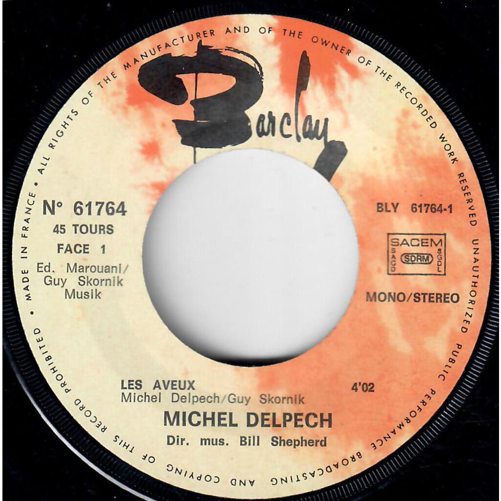  Michel Delpech  -  les aveux 