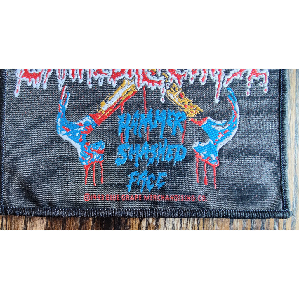  cannibal corpse  -  hammer smashed face 1993 official vintage patch blue grape merchandising 