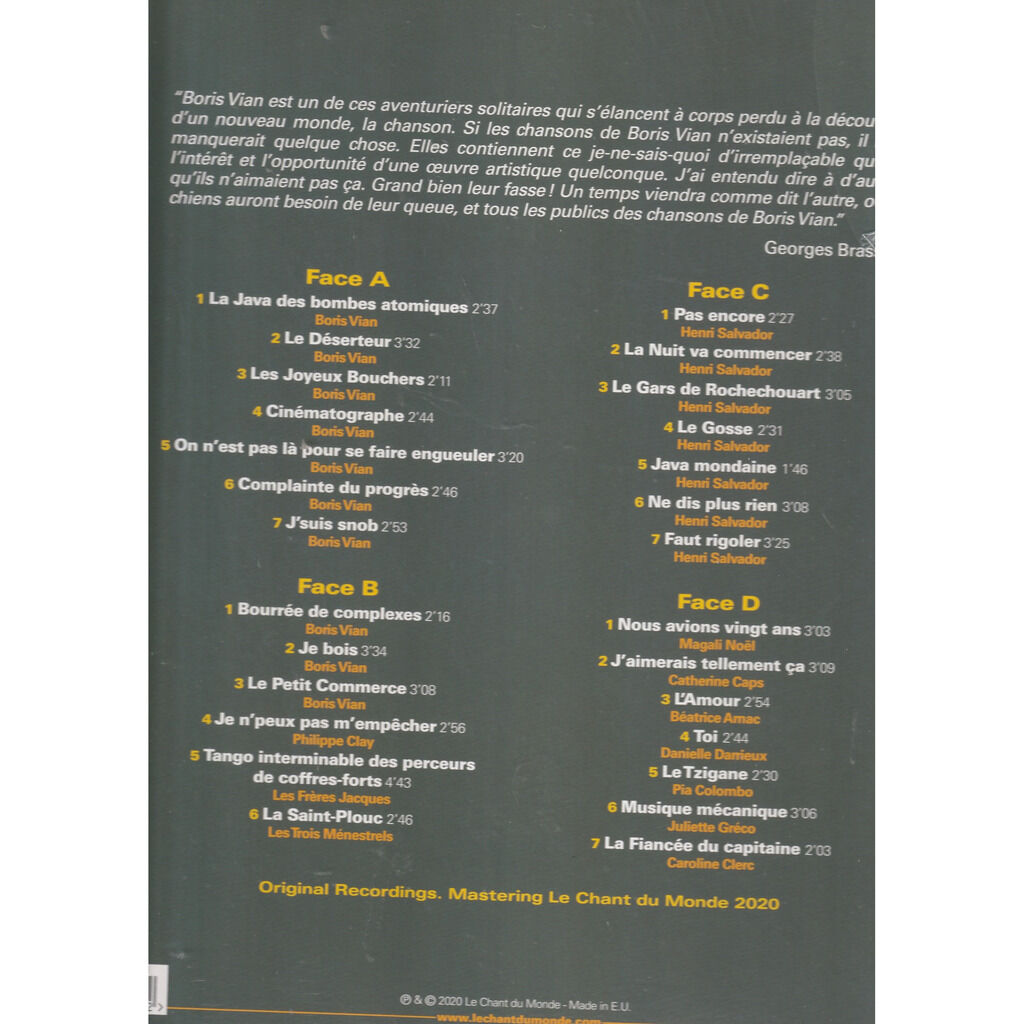  boris vian henri salvador philippe clay magali noel  -  boris vian et ses interpretes 