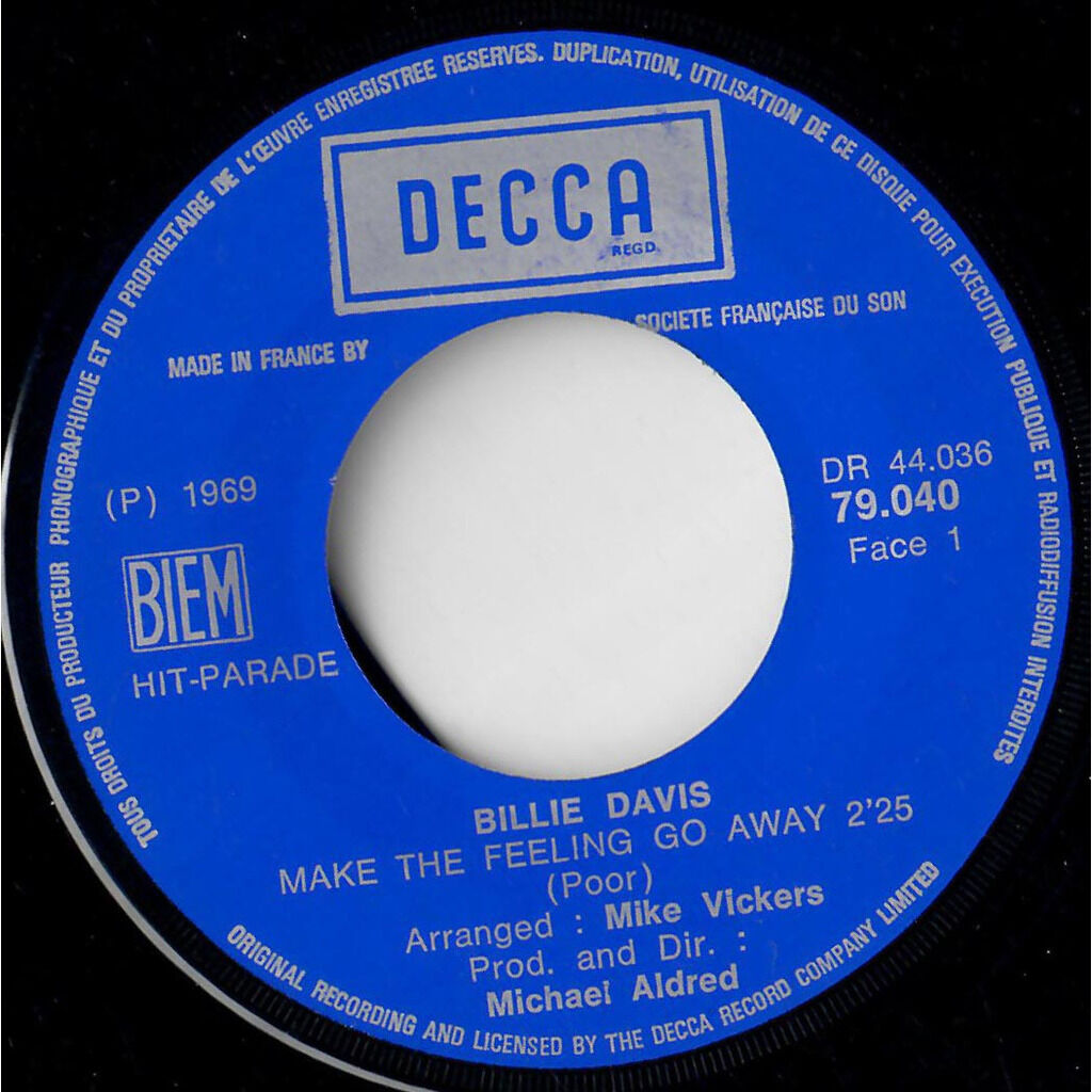  Billie Davis  -  make the feeling go away / i'll come home 