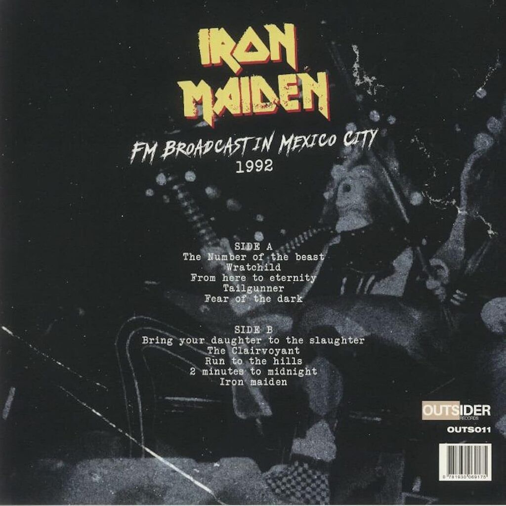  Iron Maiden  -  from here to mexico -clear vinyl 