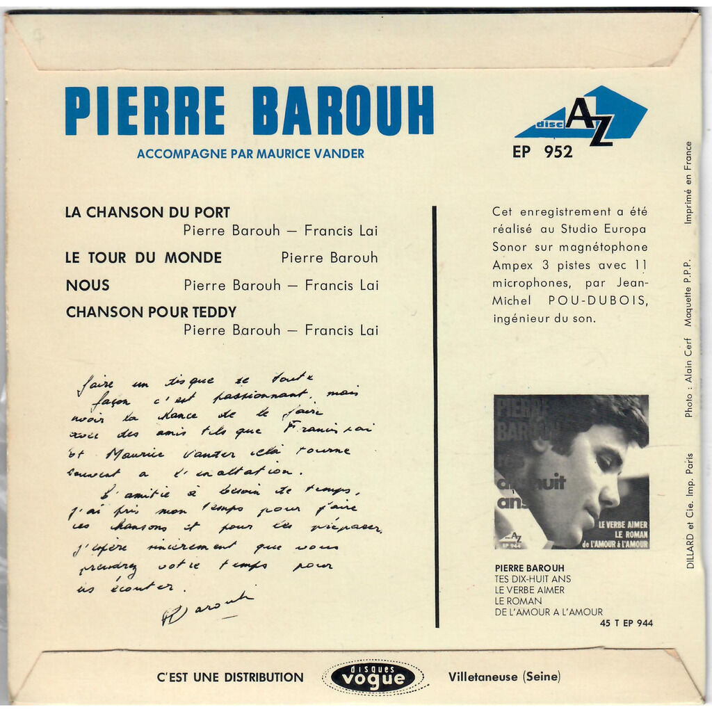  Pierre Barouh  -  la chanson du port 