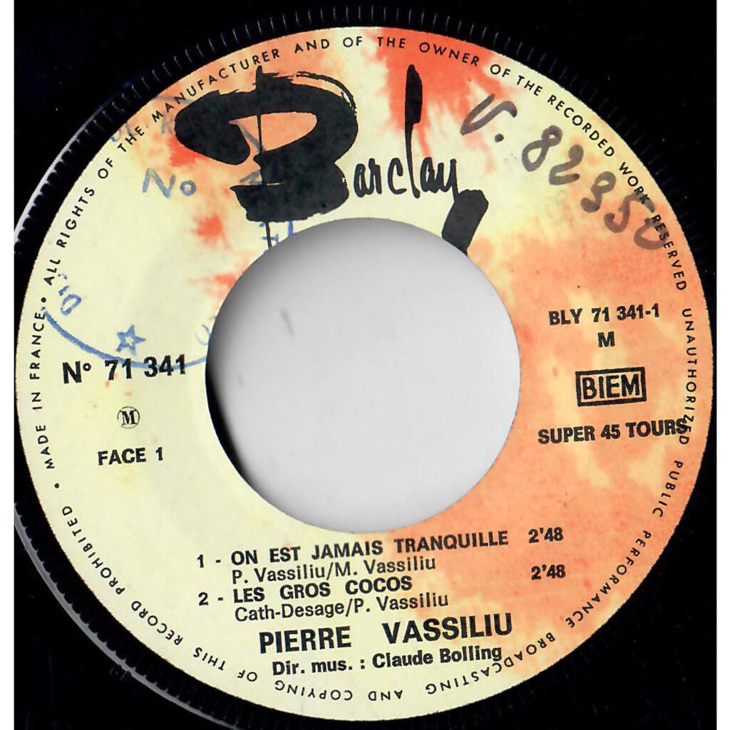  Pierre Vassiliu  -  tranquille peinard 