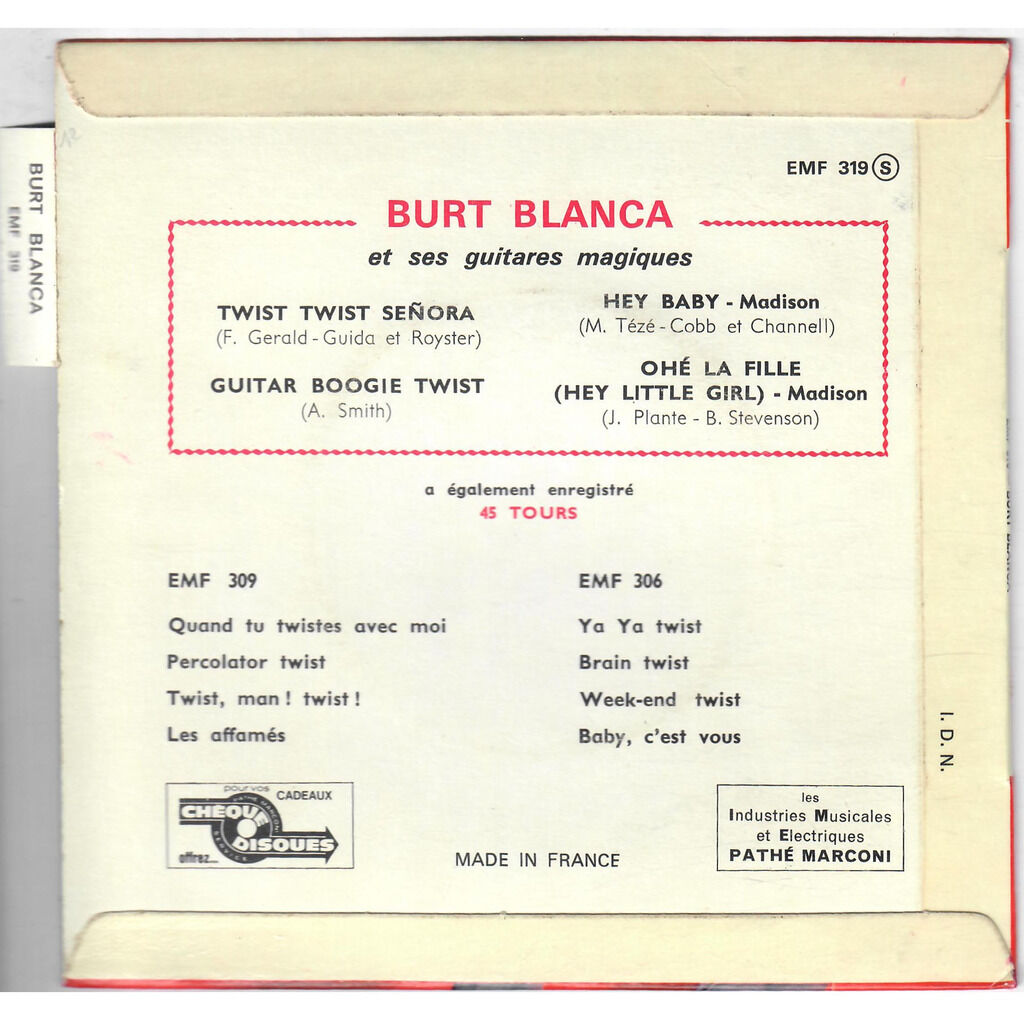  Burt Blanca Et Ses Guitares Magiques  -  twist twist señora 