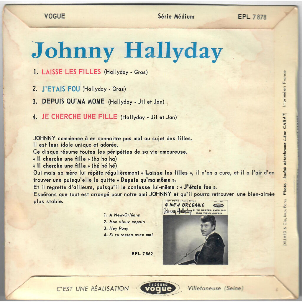  Johnny Hallyday  -  chante les filles 