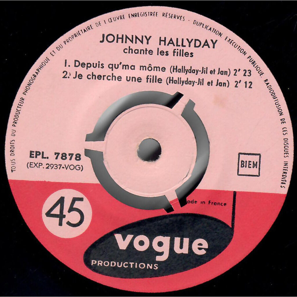  Johnny Hallyday  -  chante les filles 