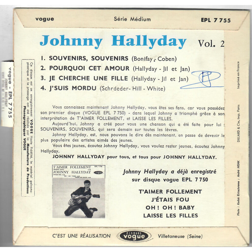  Johnny Hallyday  -  souvenirs souvenirs 
