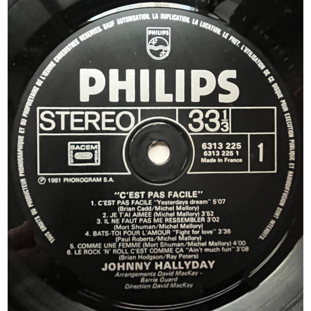  Johnny Hallyday  -  pas facile 