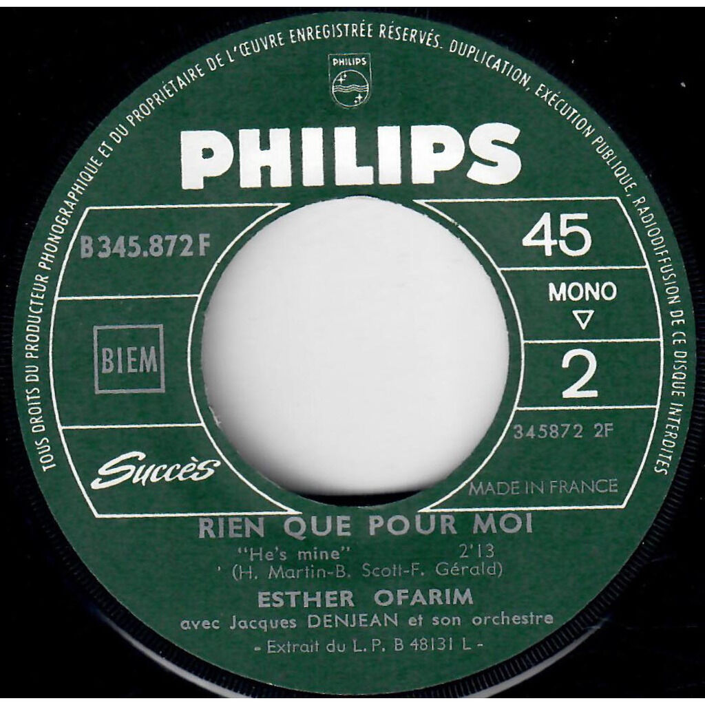  Esther Ofarim  -  la rose et la violette / rien que pour moi 