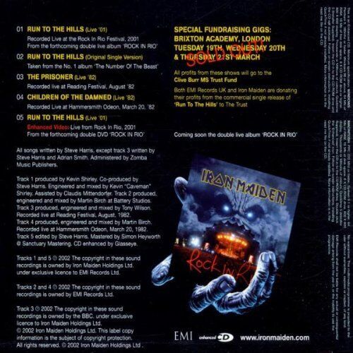  Iron Maiden  -  run to the hills 