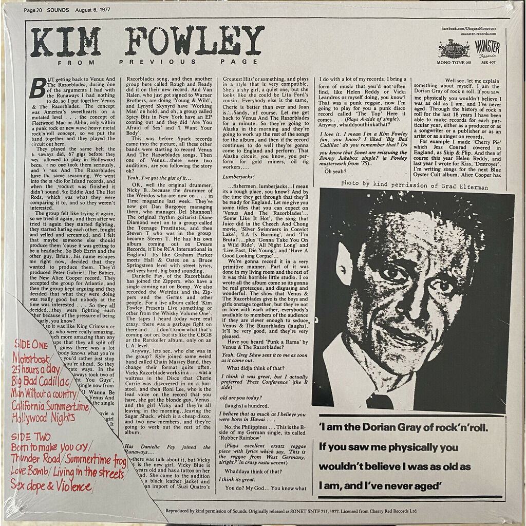  Kim Fowley  -  living in the streets 
