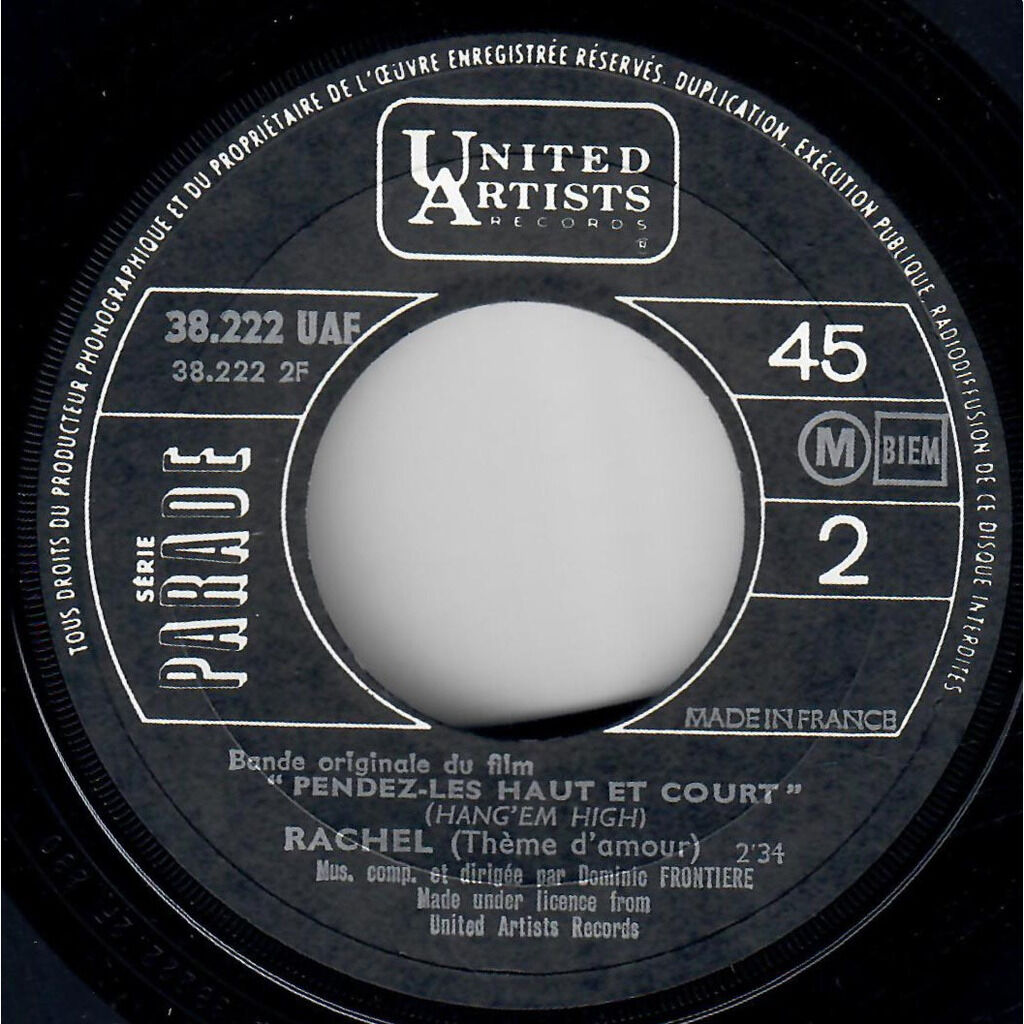  Dominic Frontiere And His Orchestra  -  pendez-les haut et court (hang 'em high) 