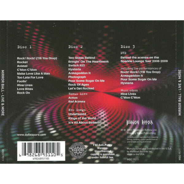  Def Leppard  -  mirror ball - live & more 