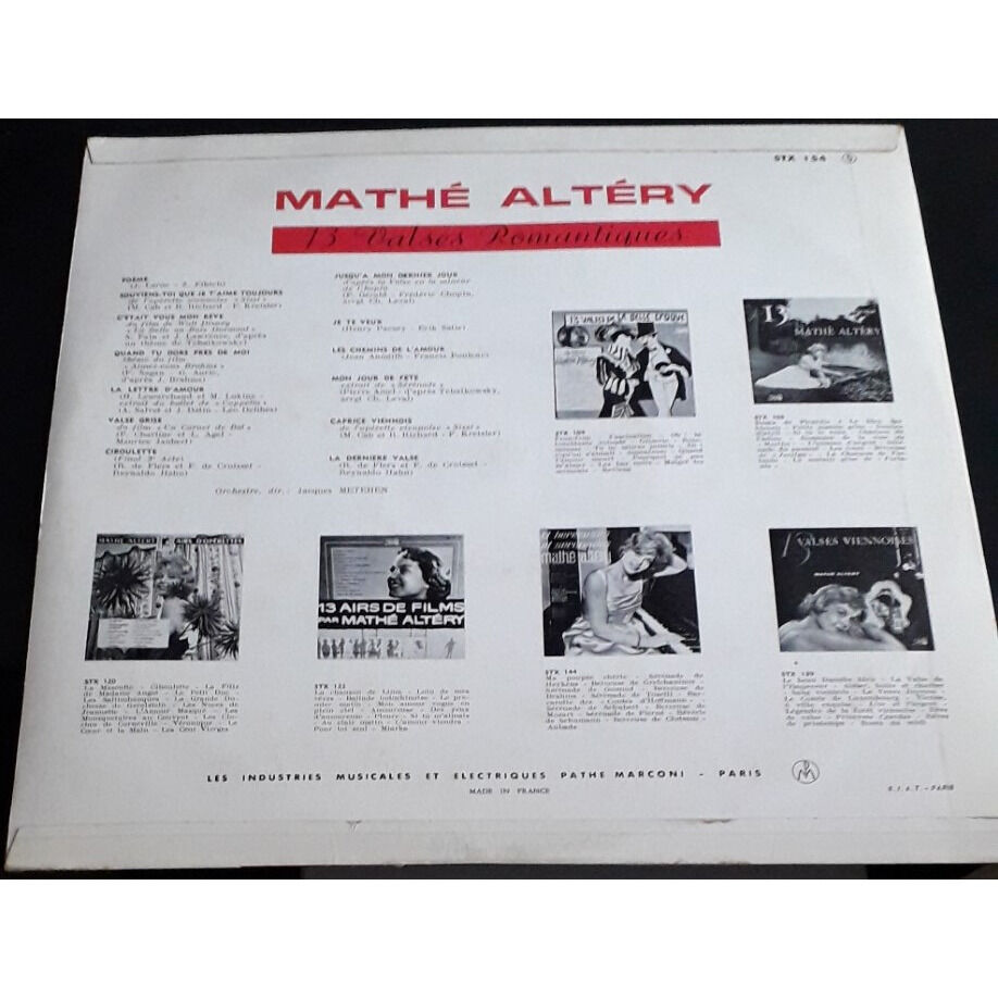 Mathé Altéry 13 Valses Romantiques [Vinyle LP 33 tours 12 - 1961]