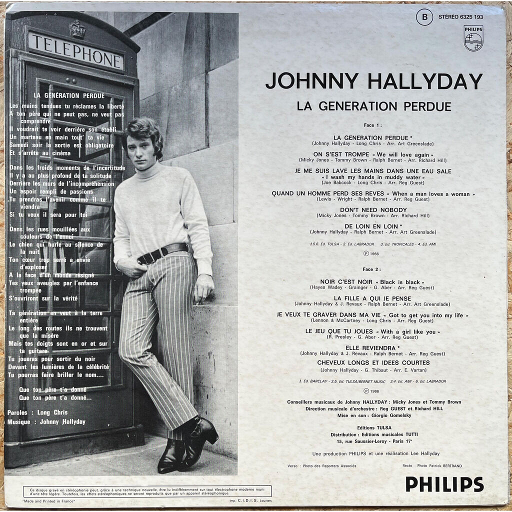  Johnny Hallyday  -  la génération perdue 