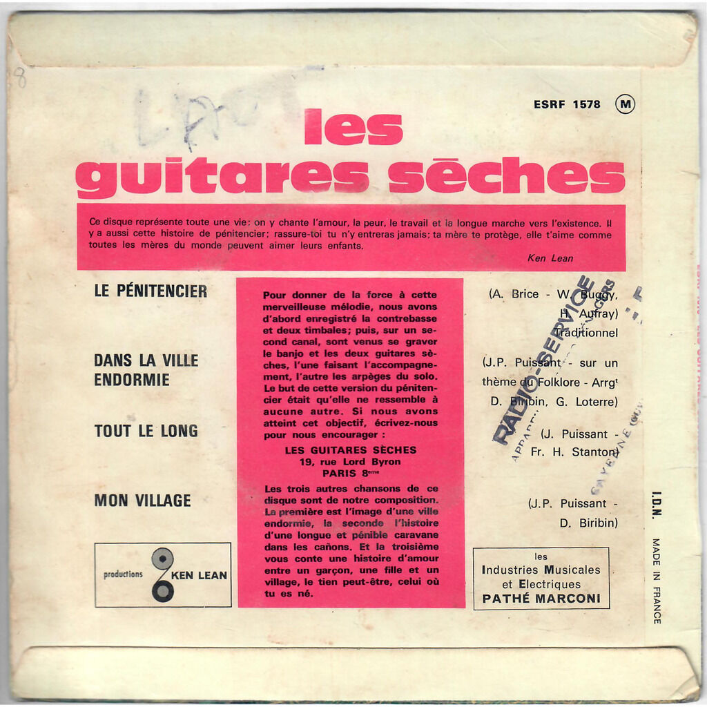  Les Guitares Sèches  -  le pénitencier 
