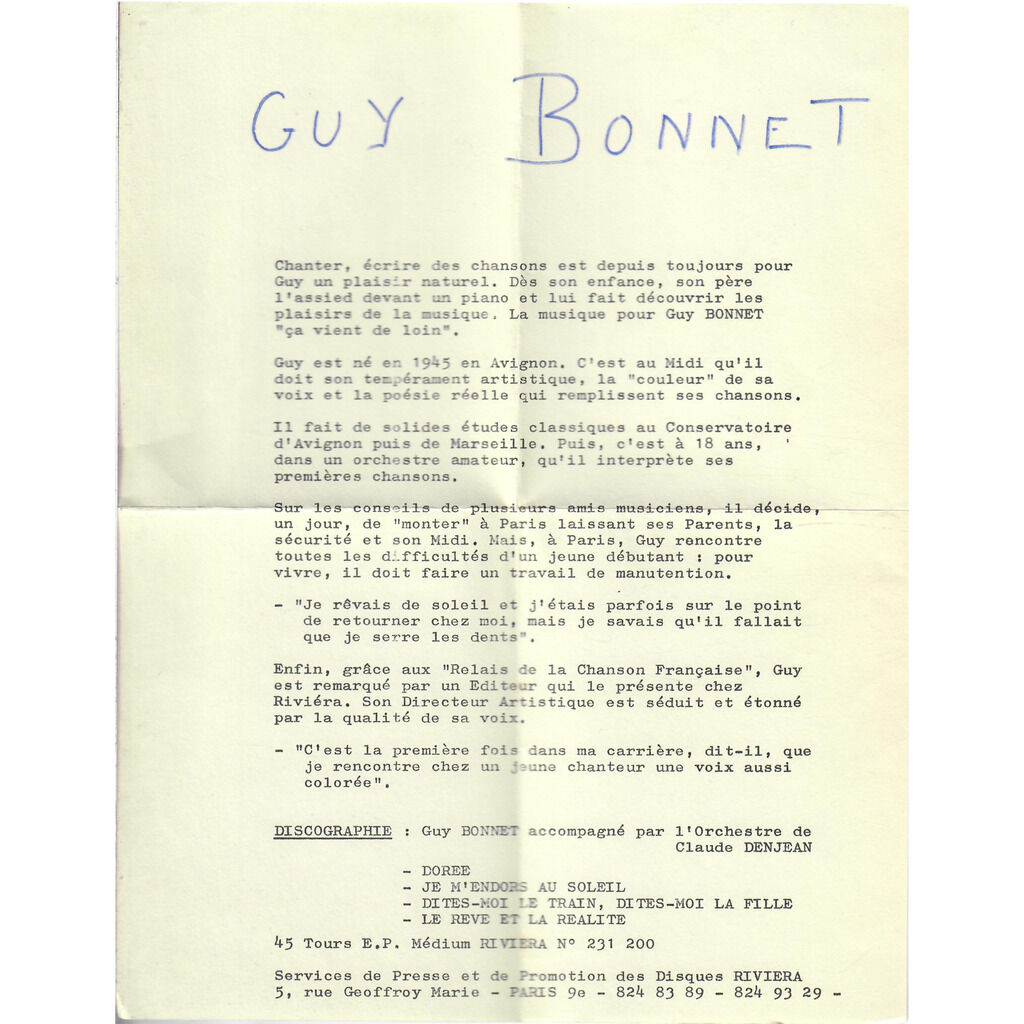  Guy Bonnet  -  dorée / je m'endors au soleil 