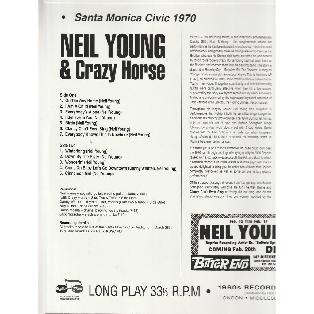  neil young  -  santa monica civic 1970 
