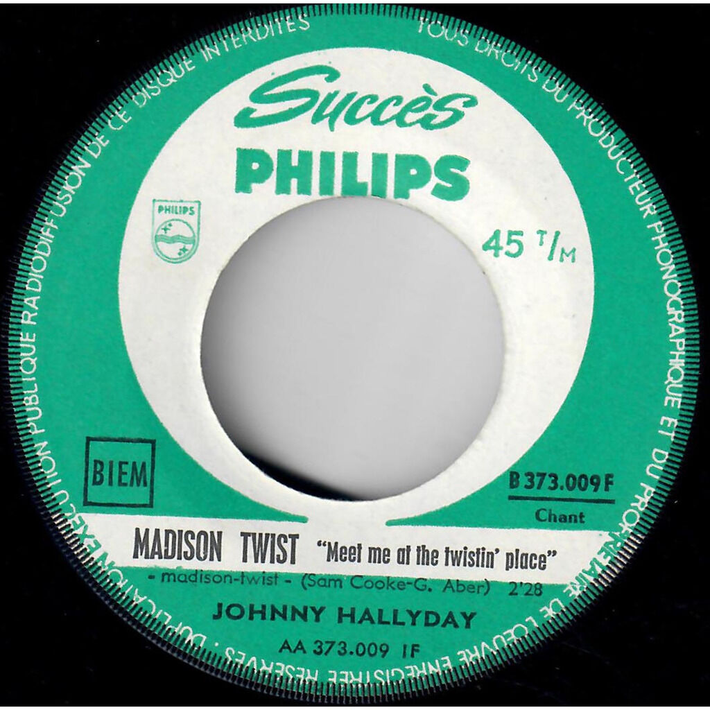 Johnny Hallyday  -  madison twist / hey ! baby ! 