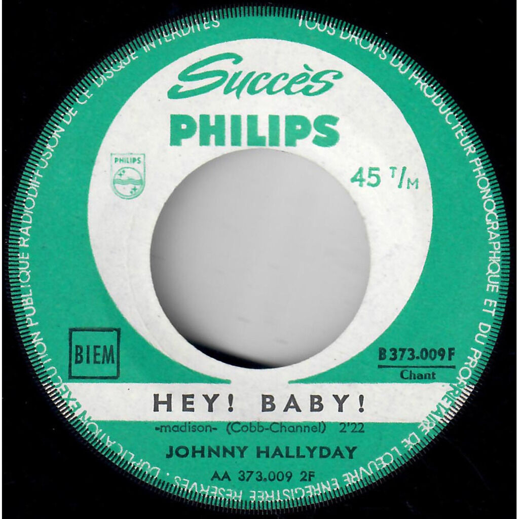  Johnny Hallyday  -  madison twist / hey ! baby ! 