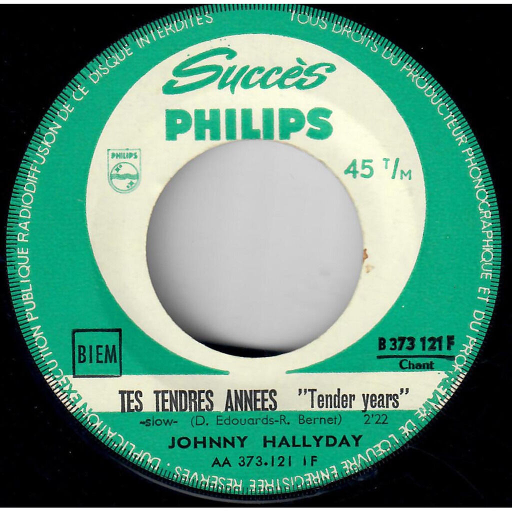  Johnny Hallyday  -  tes tendres années 'tender years' 