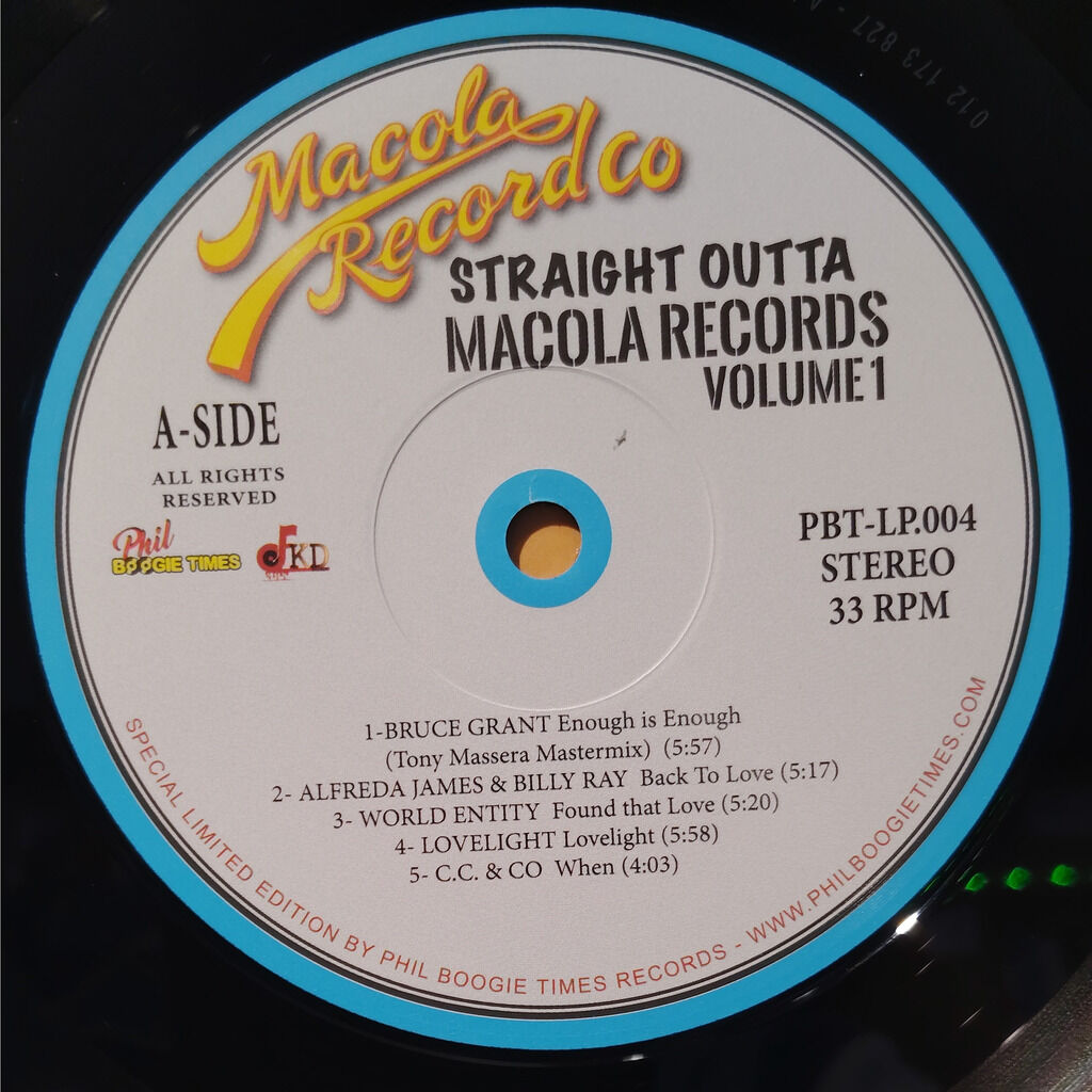  BEST OF MACOLA RECORDS.  -  bruce grant / alfreda james & billy ray / world entity / sesil & loujon / catch / juice technology / c.c. & co. etc.... 