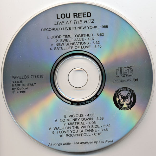  LOU REED  -  live at the ritz 