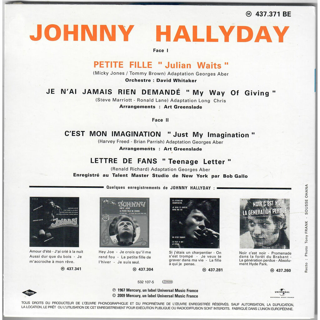  Johnny Hallyday  -  petite fille 