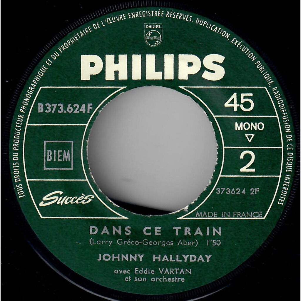  Johnny Hallyday avec Eddie Vartan Et Son Orchestre  -  reviens donc chez nous/dans ce train 