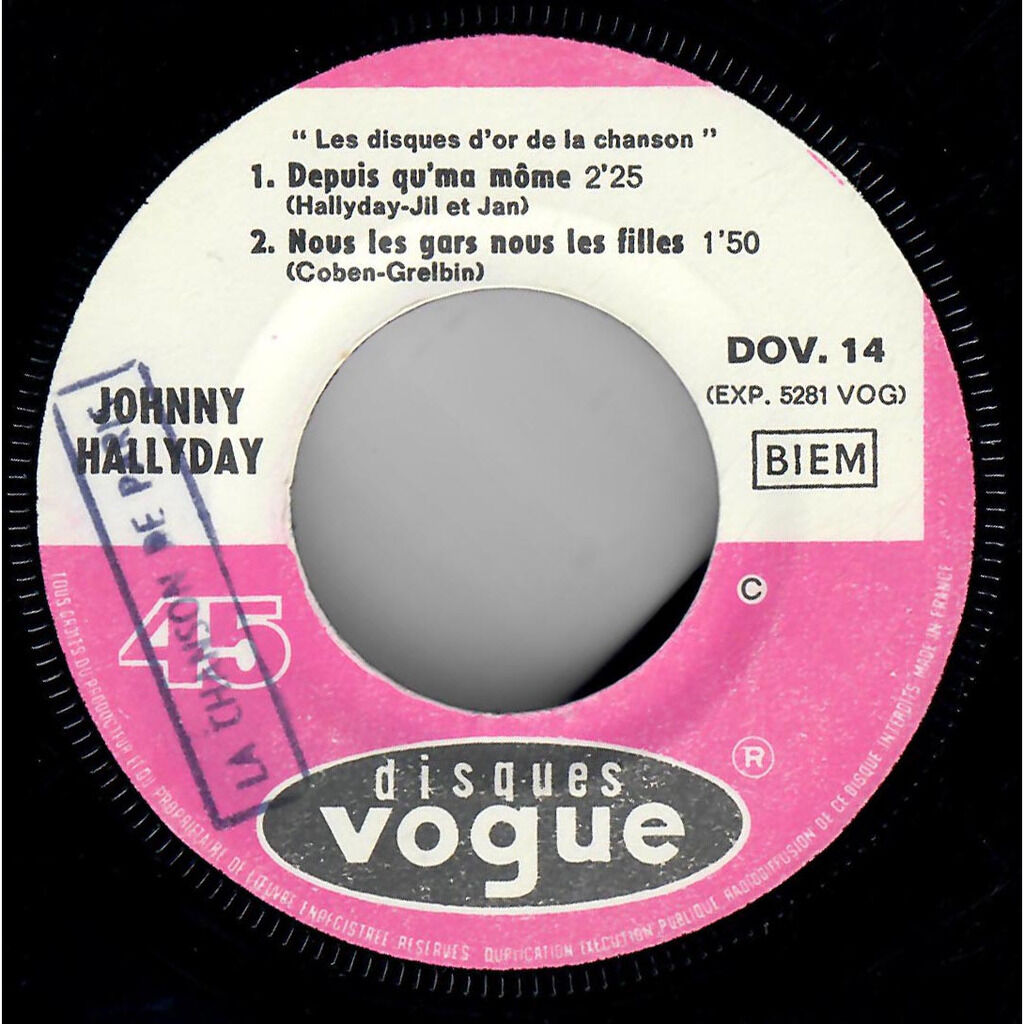  Johnny Hallyday  -  les disques d'or de la chanson 