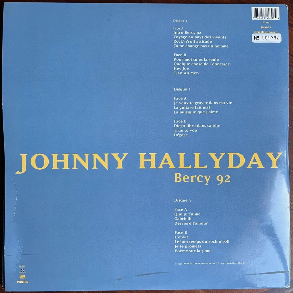  Johnny Hallyday  -  bercy 92 