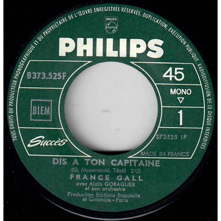  France Gall  -  dis a ton capitaine / un prince charmant 