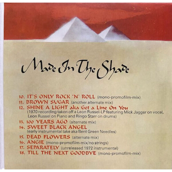  THE ROLLING STONES  -  made in the shade (the alternate greatest hits collection 1970-1974) 