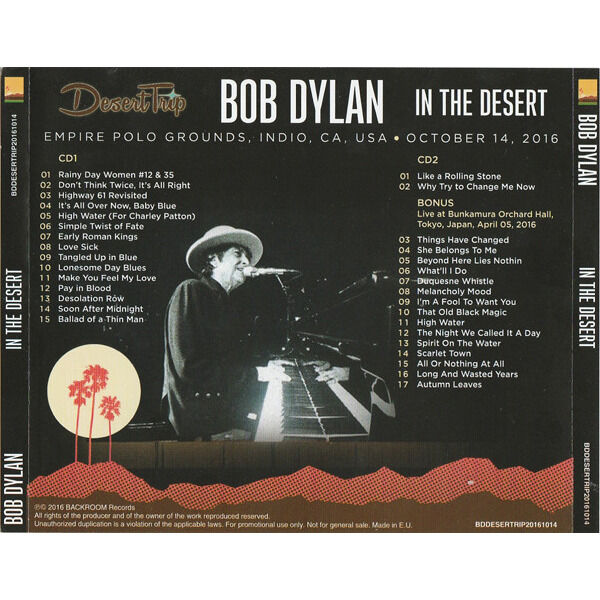  BOB DYLAN  -  in the desert 