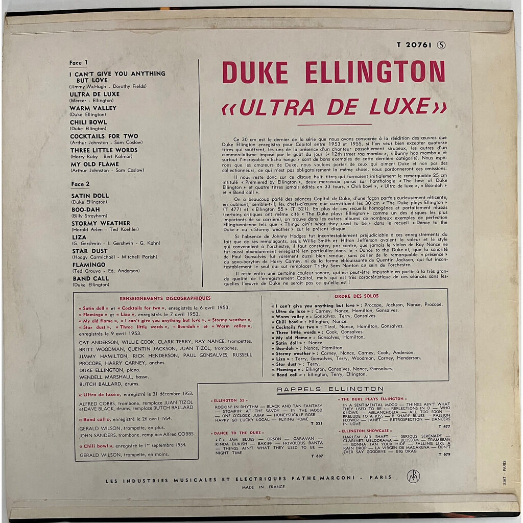  Duke Ellington  -  ultra de luxe 