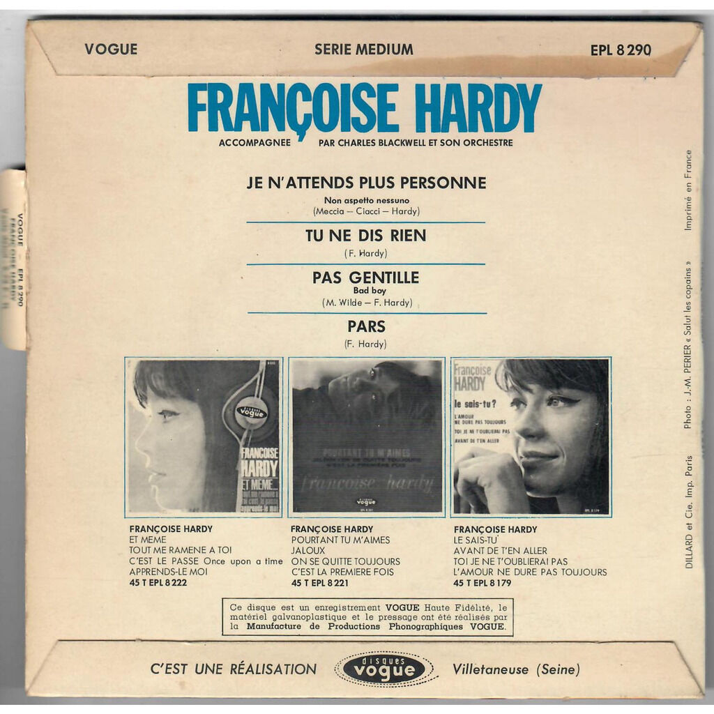  Françoise Hardy  -  je n'attends plus personne 