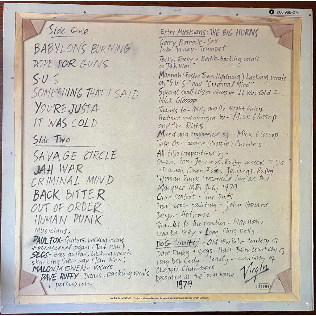  The Ruts  -  the crack 