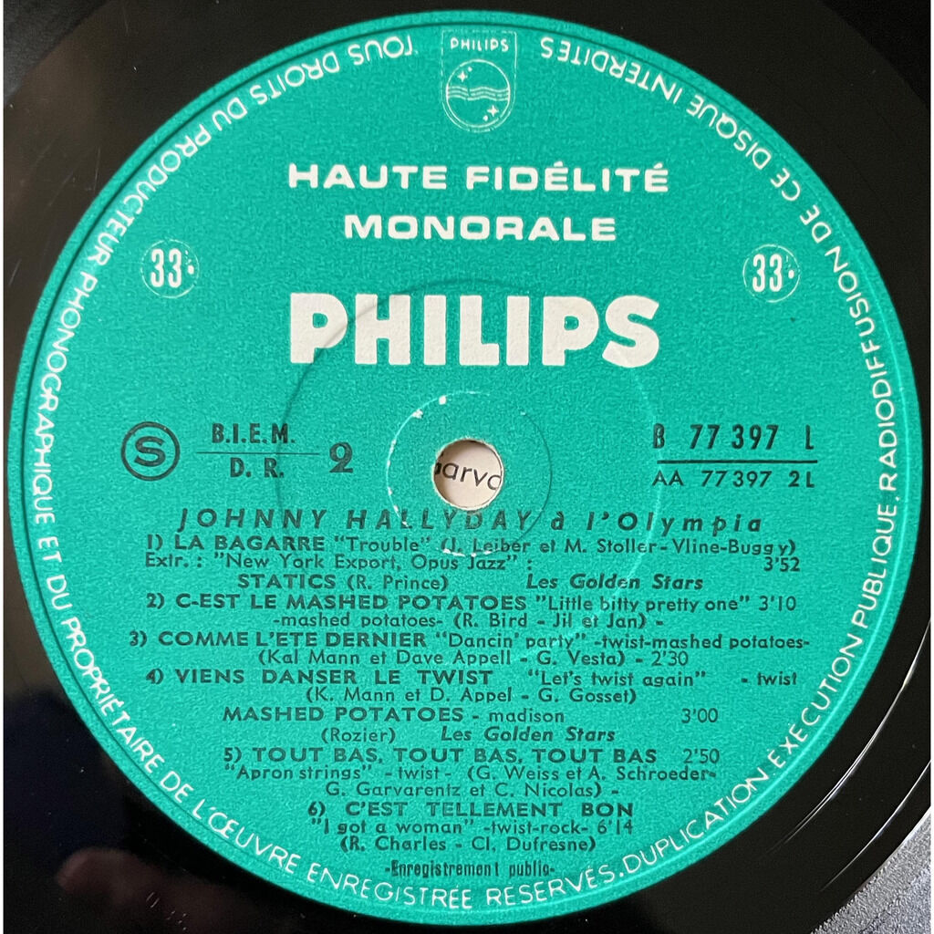  Johnny Hallyday  -  à l'olympia 