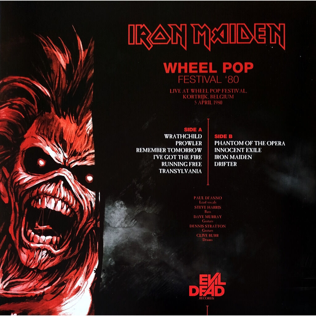  Iron Maiden  -  wheel pop festival '80 -black/red quadrant vinyl 