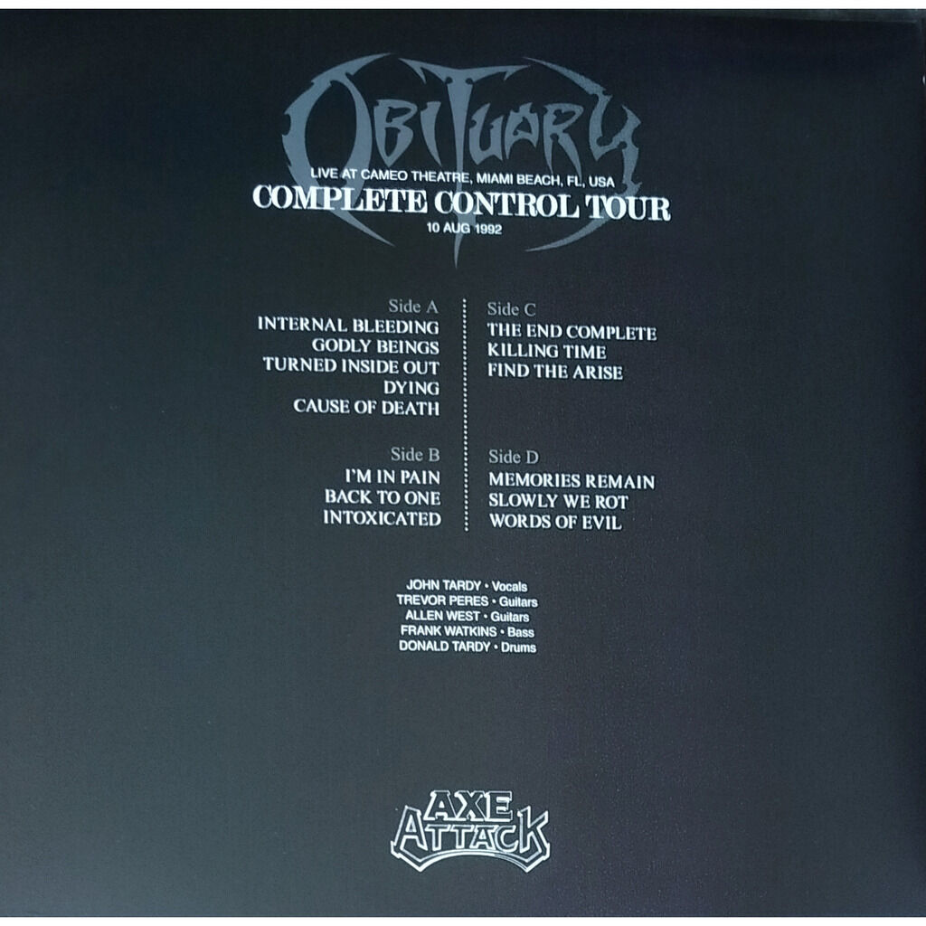  Obituary  -  complete control tour -black vinyl 