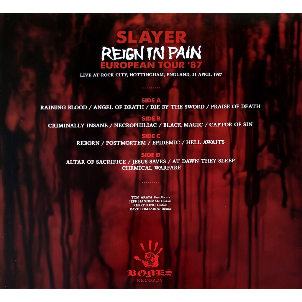  Slayer  -  reign in pain european tour 87 -multicolor splatter vinyl 