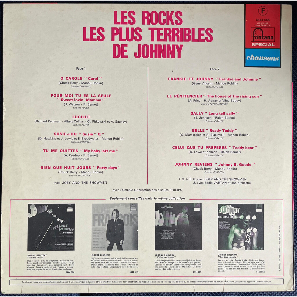  Johnny Hallyday  -  'les rocks les plus terribles' de johnny 