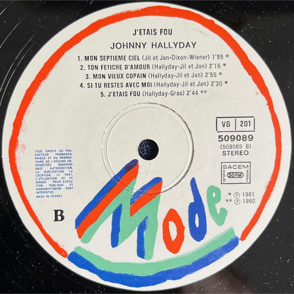  Johnny Hallyday  -  j'étais fou 