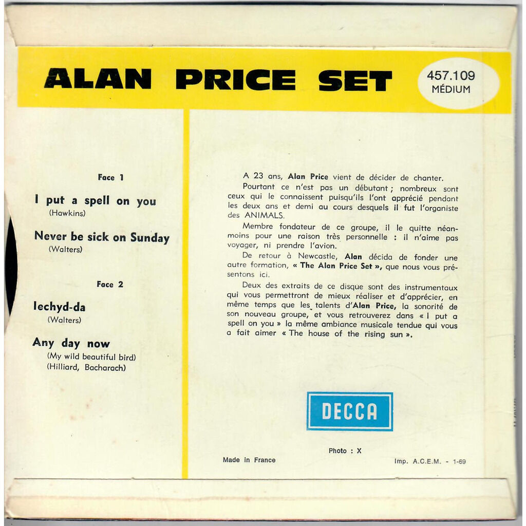 The Alan Price Set  -  i put a spell on you 