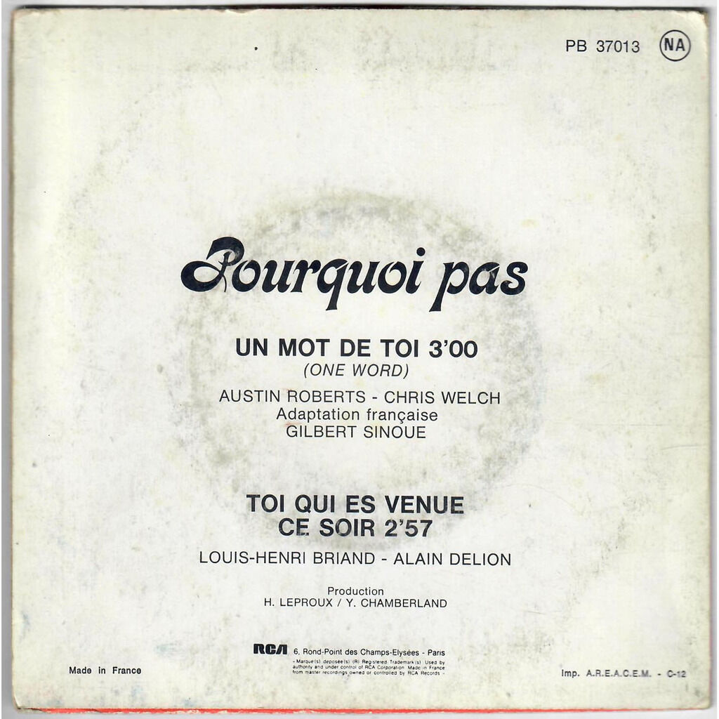  Pourquoi Pas (3)  -  un mot de toi 