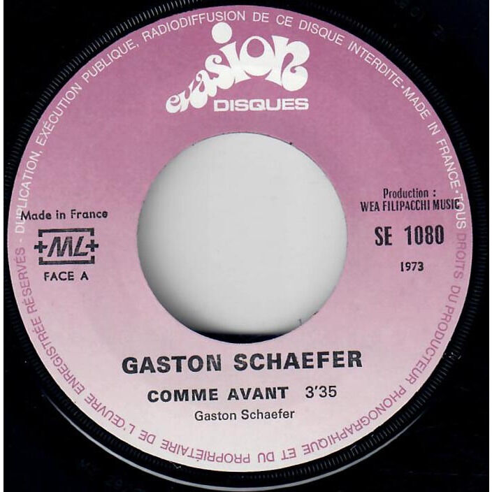  Gaston Schaefer  -  comme avant / la nuit n'en finit pas 